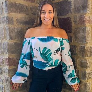 Tropical Off the Shoulder Top